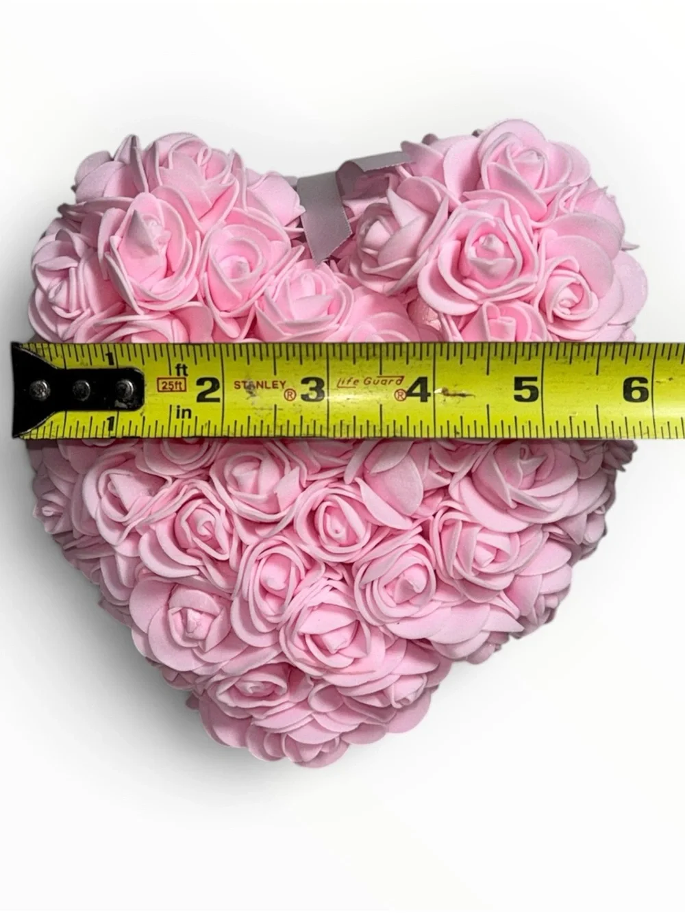 9” Pink Foam Rose Teddy Bear White Bow Valentine’s Day Room Decor